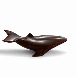 Vintage Hand Carved Whale Sculpture